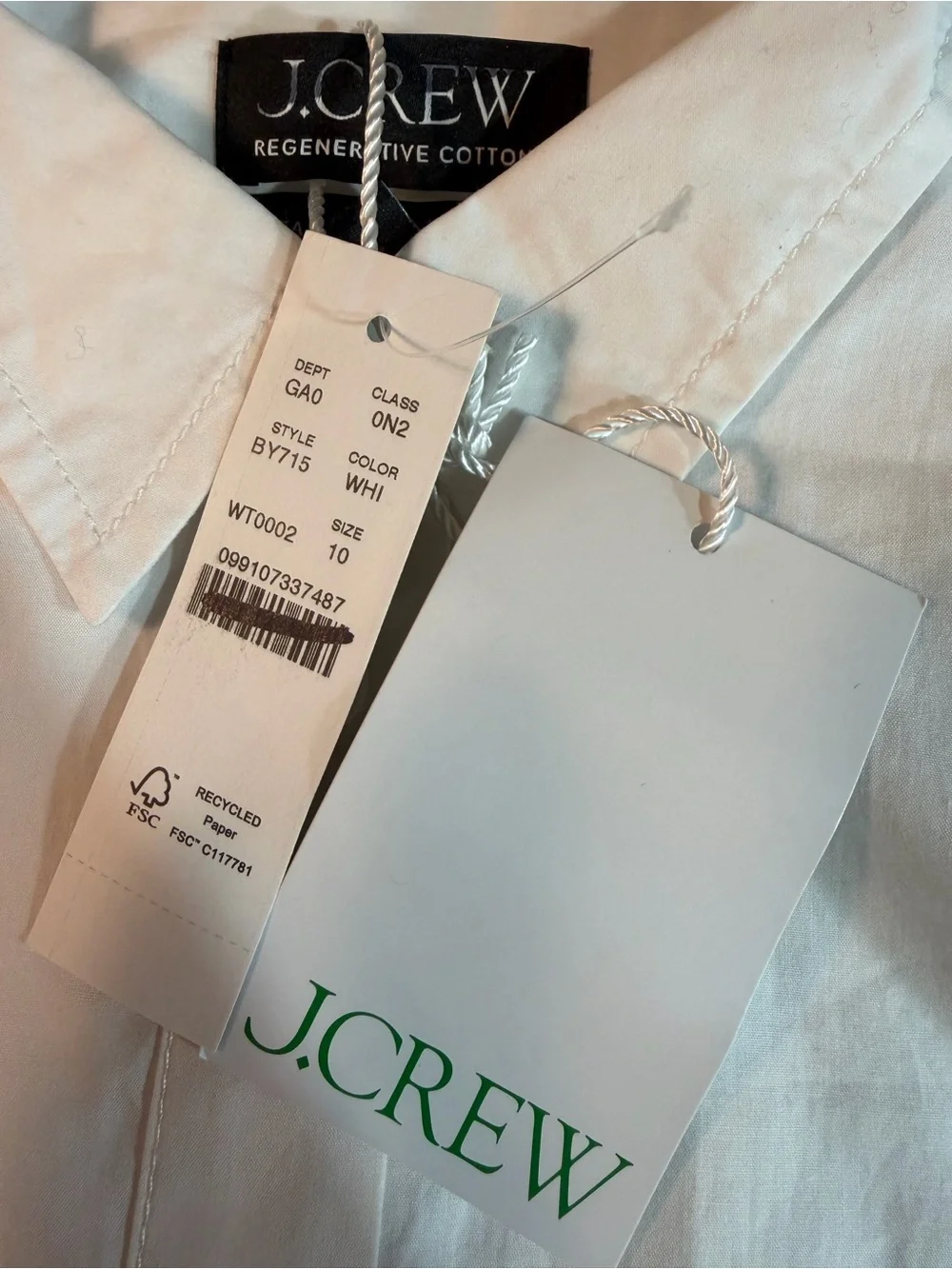 J.Crew Garçon classic shirt in cotton poplin in white